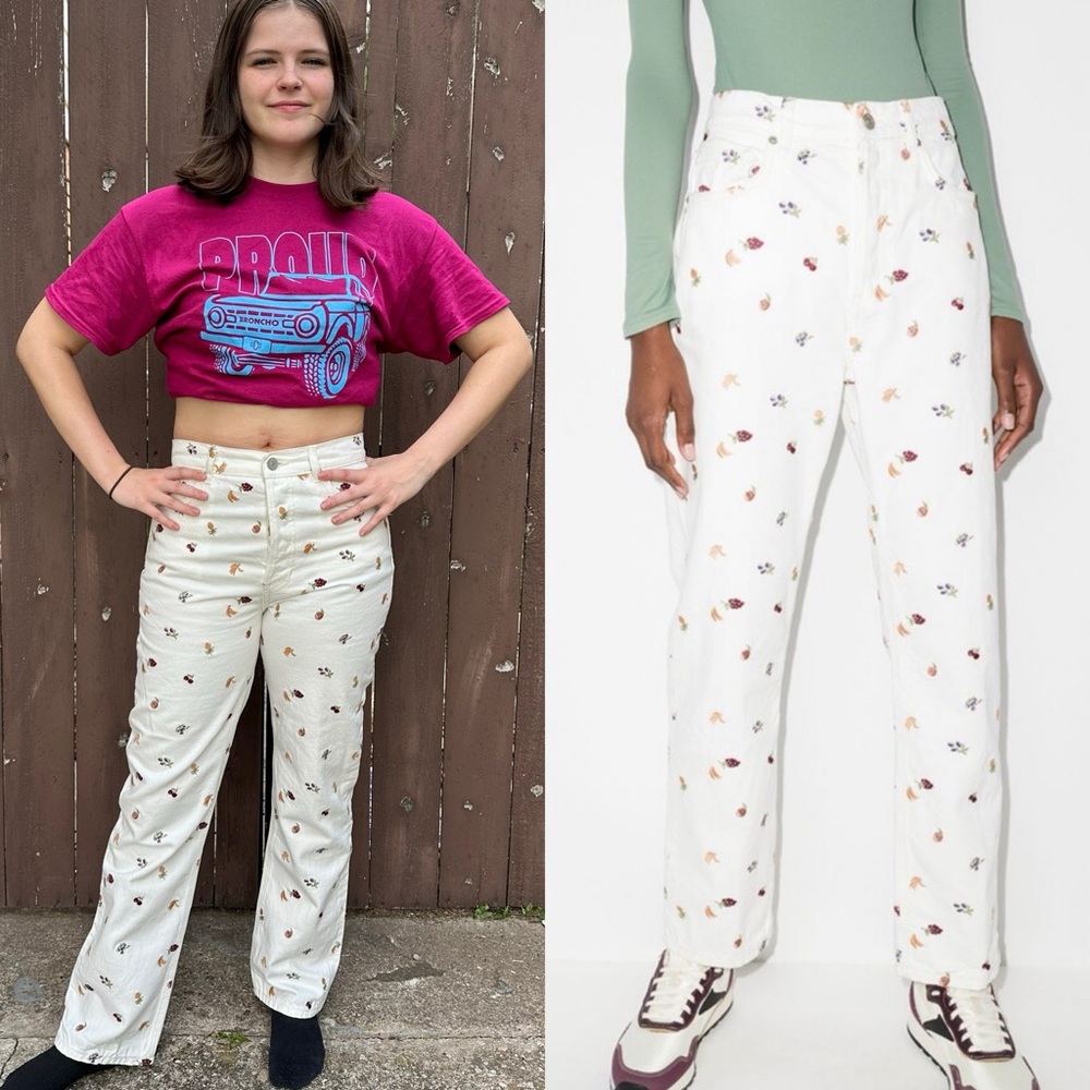 Reformation Cynthia Fruitloops High Rise Straight Jeans